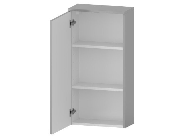 Szafka nad Pralkę RON 45 cm D90 Lewa - Szary Mat - Uchwyty Białe Matowe