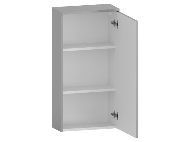 Szafka nad Pralkę RON 45 cm D90 Prawa - Szary Mat - Uchwyty Białe Matowe