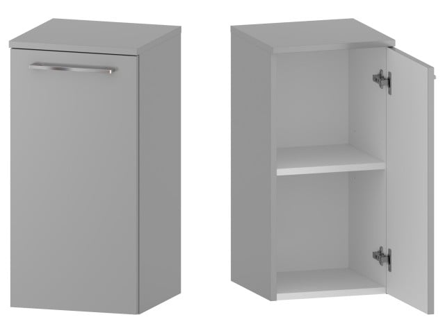 Słupek Łazienkowy RON 35 cm DD Prawy - Szary Mat - Uchwyty Chromowane Słupek Łazienkowy RON 35 cm DD Prawy - Szary Mat - Uchwyty Chromowane