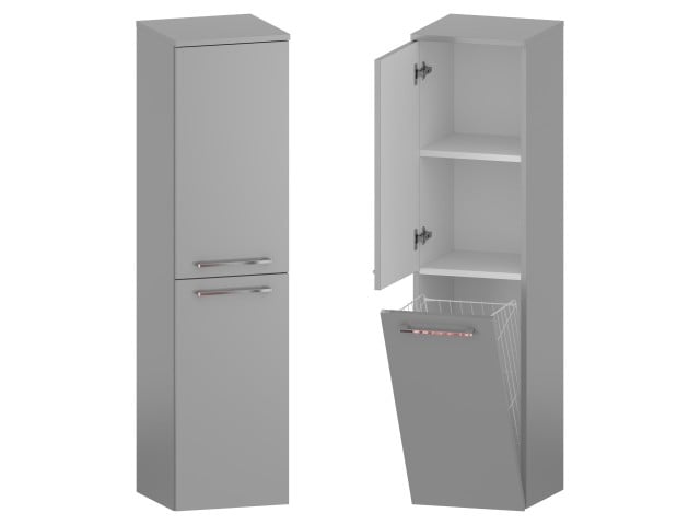 Słupek Łazienkowy RON 35 cm DK Lewy - Szary Mat - Uchwyty Chromowane