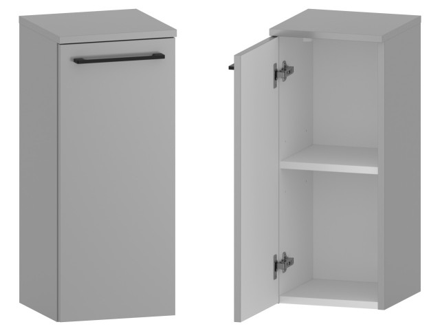 Słupek Łazienkowy RON 30 cm DD Lewy - Szary Mat - Uchwyty Czarne Matowe