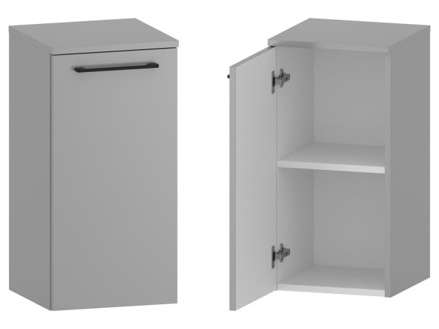 Słupek Łazienkowy RON 35 cm DD Lewy - Szary Mat - Uchwyty Czarne Matowe Słupek Łazienkowy RON 35 cm DD Lewy - Szary Mat - Uchwyty Czarne Matowe