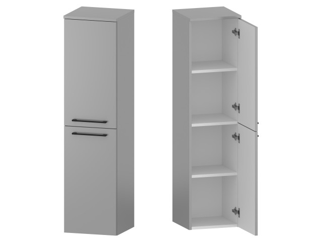 Słupek Łazienkowy RON 35 cm 2D Prawy - Szary Mat - Uchwyty Czarne Matowe Słupek Łazienkowy RON 35 cm 2D Prawy - Szary Mat - Uchwyty Czarne Matowe