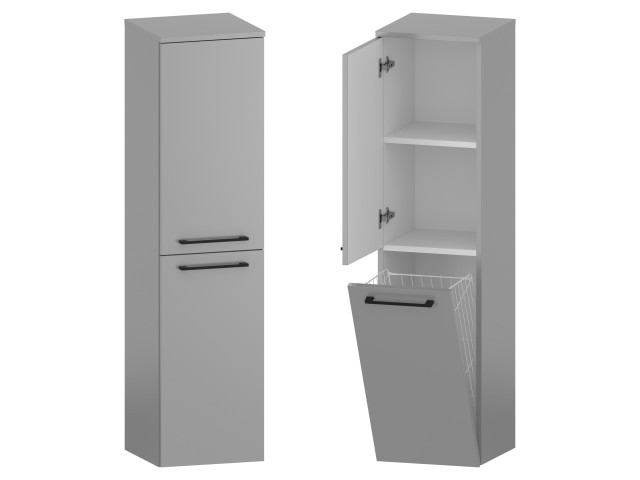 Słupek Łazienkowy RON 35 cm DK Lewy - Szary Mat - Uchwyty Czarne Matowe Słupek Łazienkowy RON 35 cm DK Lewy - Szary Mat - Uchwyty Czarne Matowe