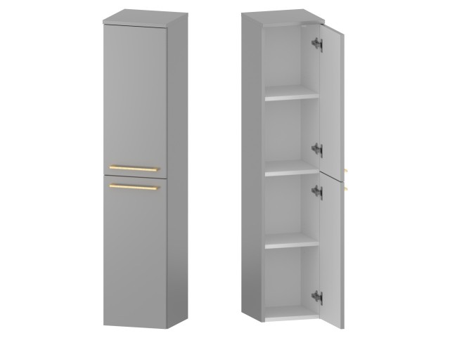 Słupek Łazienkowy RON 30 cm 2D Prawy - Szary Mat - Uchwyty Złote Szczotkowane Słupek Łazienkowy RON 30 cm 2D Prawy - Szary Mat - Uchwyty Złote Szczotkowane