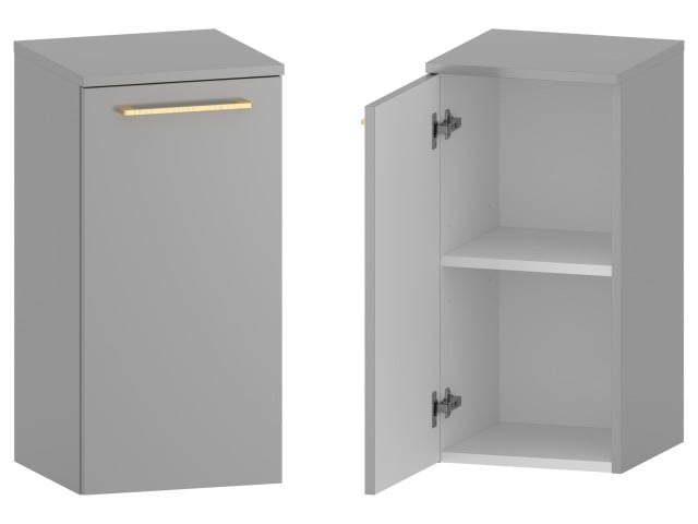 Słupek Łazienkowy RON 35 cm DD Lewy - Szary Mat - Uchwyty Złote Szczotkowane Słupek Łazienkowy RON 35 cm DD Lewy - Szary Mat - Uchwyty Złote Szczotkowane