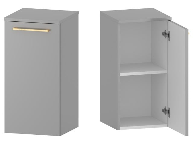 Słupek Łazienkowy RON 35 cm DD Prawy - Szary Mat - Uchwyty Złote Szczotkowane Słupek Łazienkowy RON 35 cm DD Prawy - Szary Mat - Uchwyty Złote Szczotkowane