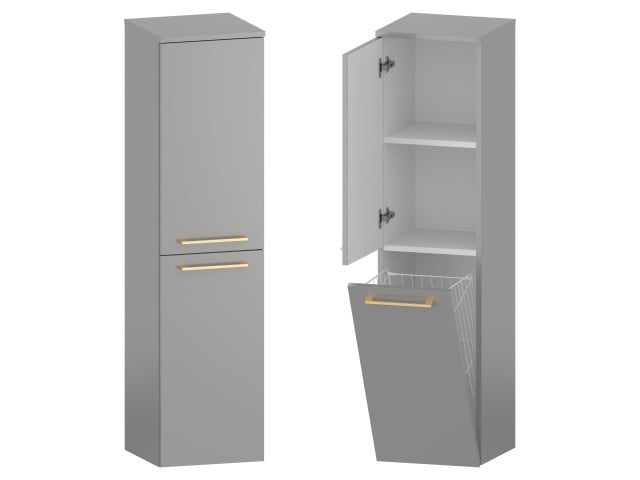 Słupek Łazienkowy RON 35 cm DK Lewy - Szary Mat - Uchwyty Złote Szczotkowane Słupek Łazienkowy RON 35 cm DK Lewy - Szary Mat - Uchwyty Złote Szczotkowane