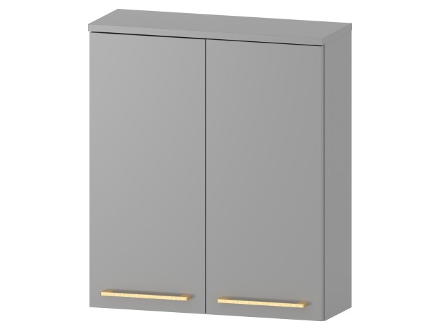 Szafka nad Pralkę RON 60 cm 2D - Szary Mat - Uchwyty Złote Szczotkowane