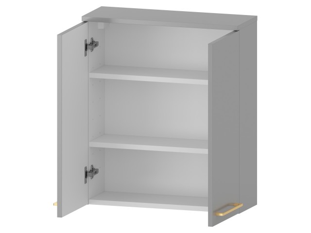 Szafka nad Pralkę RON 60 cm 2D - Szary Mat - Uchwyty Złote Szczotkowane