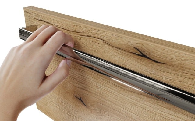 Szafka Wisząca Z Umywalką Nablatową ATHD 100 cm D - Dąb Evoke Coast Mat - Uchwyty Chromowane