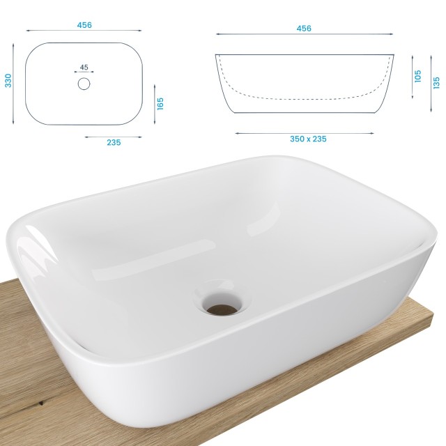 Szafka Wisząca Z Umywalką Nablatową ATHD 80 cm - Dąb Evoke Coast Mat - Uchwyty Chromowane