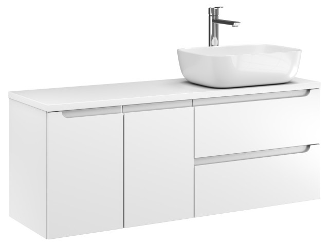 Szafka Wisząca Z Umywalką Nablatową ETH 120 cm DS Prawa - Biały Mat Szafka Wisząca Z Umywalką Nablatową ETH 120 cm DS Prawa - Biały Mat