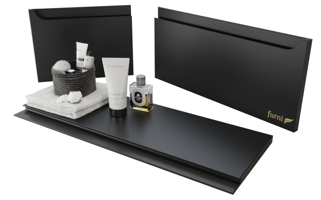 Szafka Wisząca Z Umywalką Nablatową ETH 90 cm D Lewa - Czarny Mat