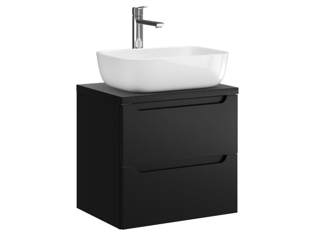 Szafka Wisząca Z Umywalką Nablatową ETH 50 cm - Czarny Mat Szafka Wisząca Z Umywalką Nablatową ETH 50 cm - Czarny Mat