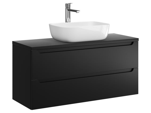 Szafka Wisząca Z Umywalką Nablatową ETH 100 cm - Czarny Mat Szafka Wisząca Z Umywalką Nablatową ETH 100 cm - Czarny Mat