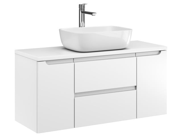 Szafka Wisząca Z Umywalką Nablatową ETH 100 cm D - Biały Mat Szafka Wisząca Z Umywalką Nablatową ETH 100 cm D - Biały Mat