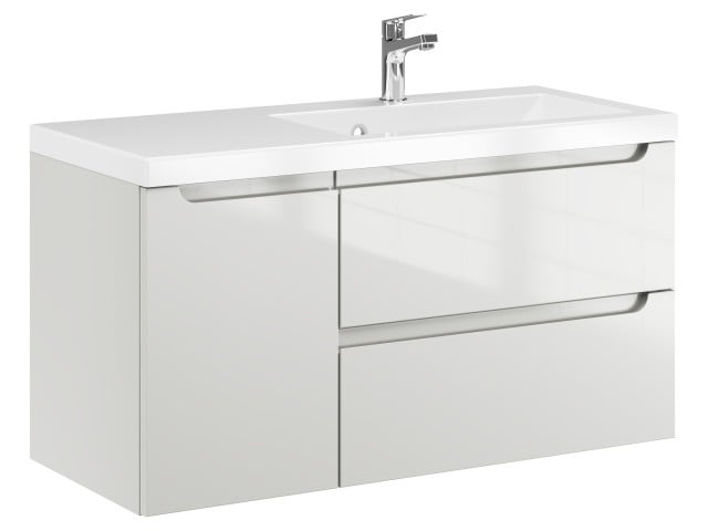 Szafka Wisząca Z Umywalką ETH 90 cm D Prawa - Kaszmir Wysoki Połysk