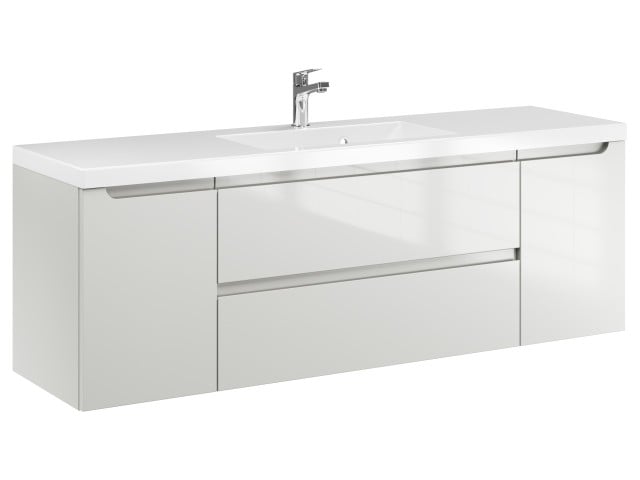 Szafka Wisząca Z Umywalką ETH 140 cm D - Kaszmir Wysoki Połysk Szafka Wisząca Z Umywalką ETH 140 cm D - Kaszmir Wysoki Połysk