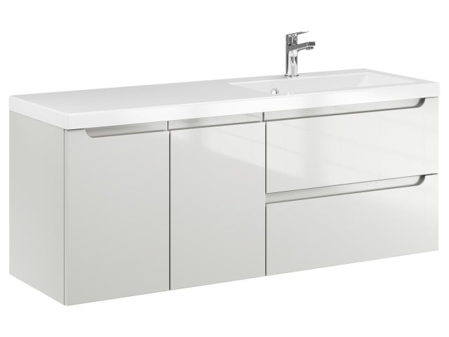 Szafka Wisząca Z Umywalką ETH 120 cm DS Prawa - Kaszmir Wysoki Połysk Szafka Wisząca Z Umywalką ETH 120 cm DS Prawa - Kaszmir Wysoki Połysk