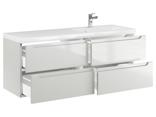 Szafka Wisząca Z Umywalką ETH 120 cm S Prawa - Kaszmir Wysoki Połysk