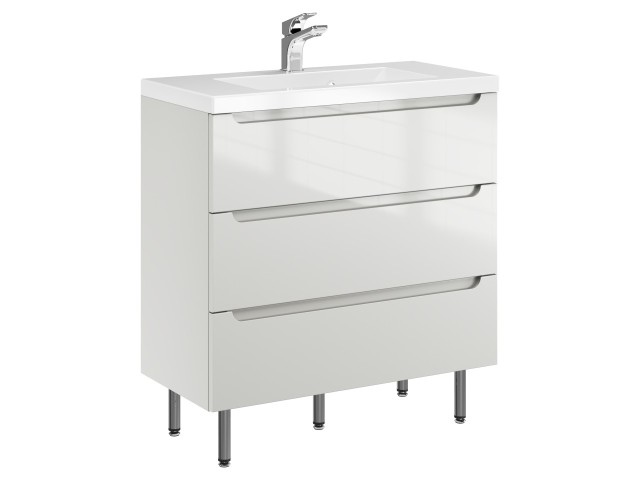 Szafka Stojąca Z Umywalką ETH 80 cm - Kaszmir Wysoki Połysk Szafka Stojąca Z Umywalką ETH 80 cm - Kaszmir Wysoki Połysk