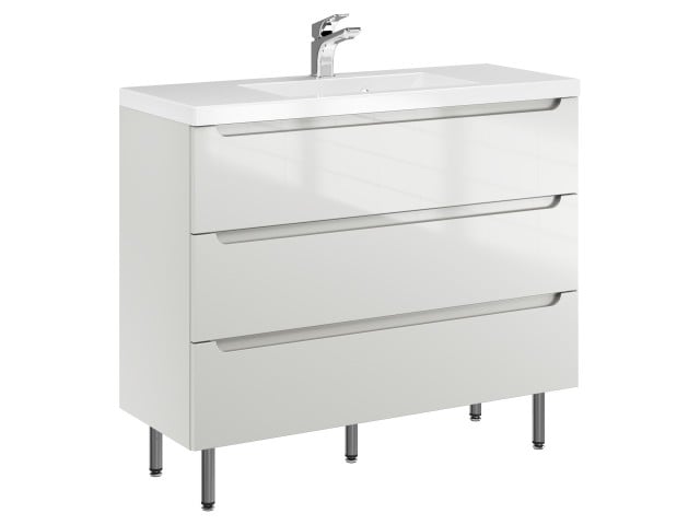 Szafka Stojąca Z Umywalką ETH 100 cm - Kaszmir Wysoki Połysk