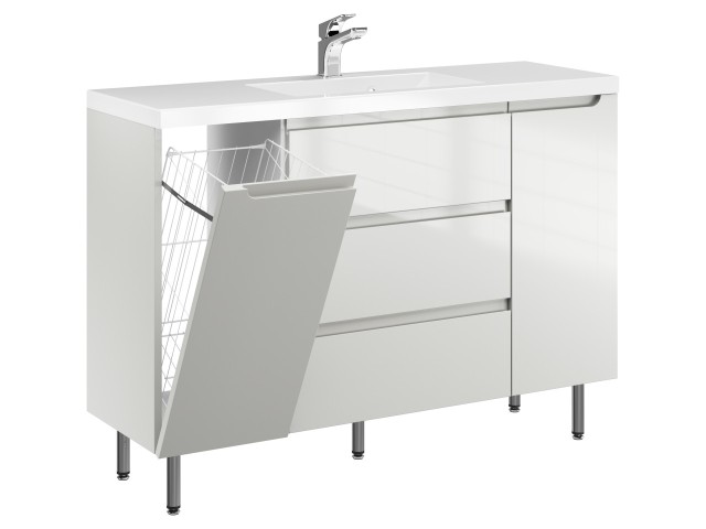 Szafka Stojąca Z Umywalką ETH 120 cm KD - Kaszmir Wysoki Połysk Szafka Stojąca Z Umywalką ETH 120 cm KD - Kaszmir Wysoki Połysk