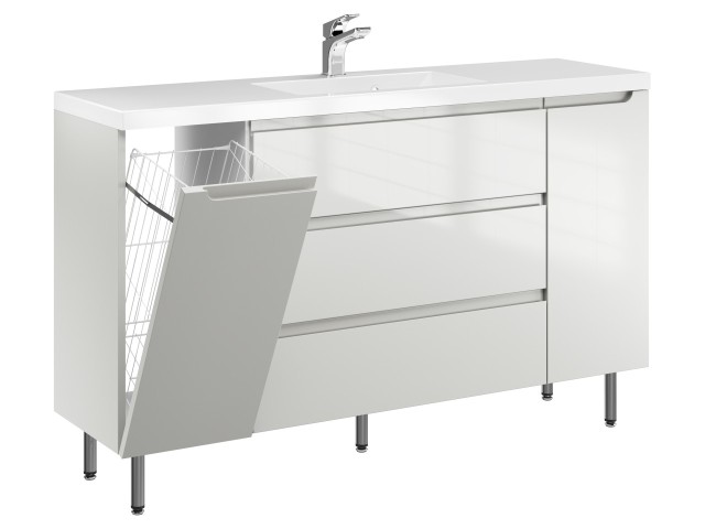 Szafka Stojąca Z Umywalką ETH 140 cm KD - Kaszmir Wysoki Połysk