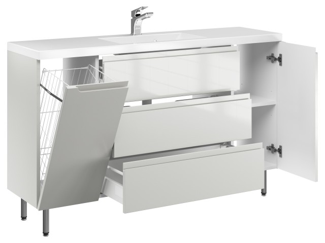 Szafka Stojąca Z Umywalką ETH 140 cm KD - Kaszmir Wysoki Połysk