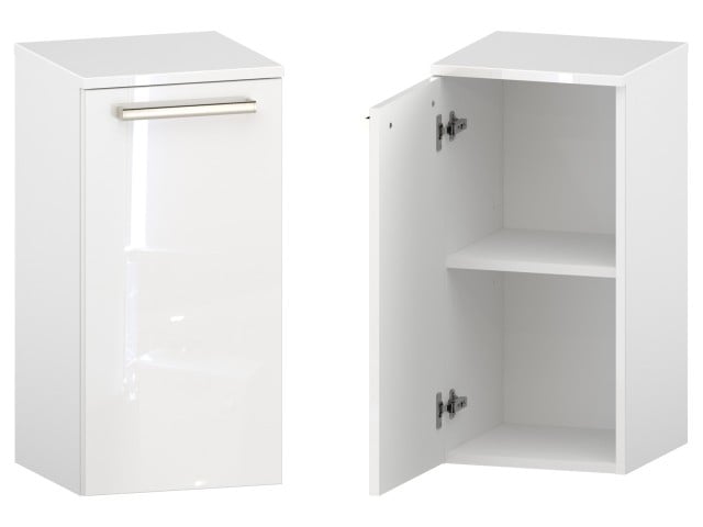 Słupek Łazienkowy ATH 35 cm DD Lewy - Biały Wysoki Połysk - Uchwyty Stal Szczotkowana Słupek Łazienkowy ATH 35 cm DD Lewy - Biały Wysoki Połysk - Uchwyty Stal Szczotkowana