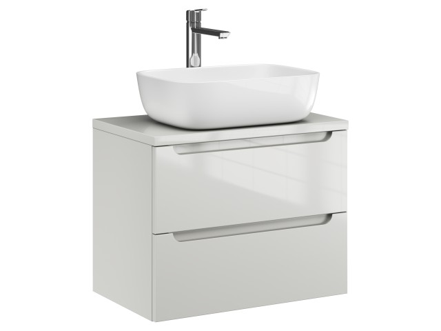 Szafka Wisząca Z Umywalką Nablatową ETH 60 cm - Kaszmir Wysoki Połysk Szafka Wisząca Z Umywalką Nablatową ETH 60 cm - Kaszmir Wysoki Połysk