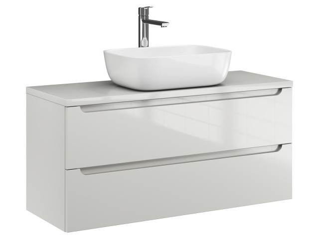 Szafka Wisząca Z Umywalką Nablatową ETH 100 cm - Kaszmir Wysoki Połysk Szafka Wisząca Z Umywalką Nablatową ETH 100 cm - Kaszmir Wysoki Połysk