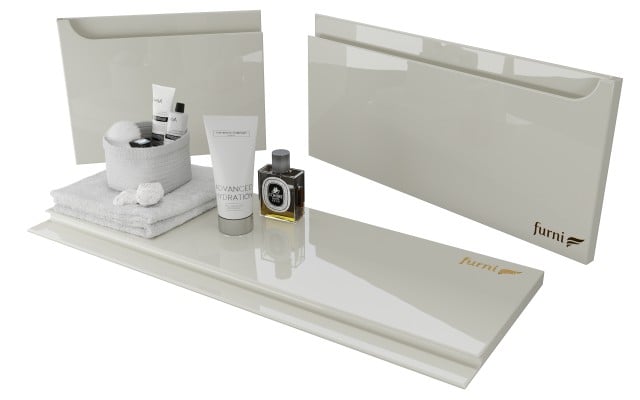 Szafka Wisząca Z Umywalką Nablatową ETH 90 cm D Prawa - Kaszmir Wysoki Połysk