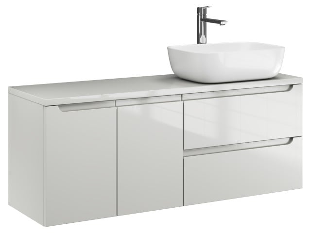 Szafka Wisząca Z Umywalką Nablatową ETH 120 cm DS Prawa - Kaszmir Wysoki Połysk Szafka Wisząca Z Umywalką Nablatową ETH 120 cm DS Prawa - Kaszmir Wysoki Połysk