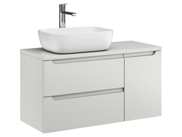 Szafka Wisząca Z Umywalką Nablatową ETH 90 cm D Lewa - Kaszmir Mat