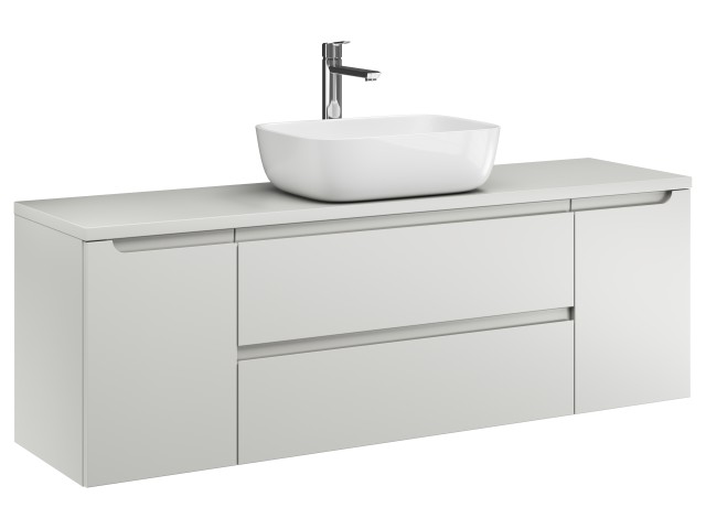 Szafka Wisząca Z Umywalką Nablatową ETH 140 cm D - Kaszmir Mat