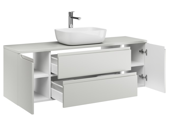 Szafka Wisząca Z Umywalką Nablatową ETH 140 cm D - Kaszmir Mat