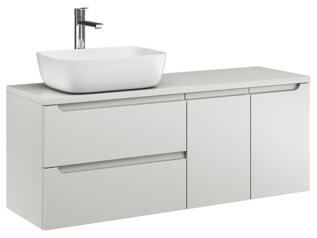 Szafka Wisząca Z Umywalką Nablatową ETH 120 cm SD Lewa - Kaszmir Mat Szafka Wisząca Z Umywalką Nablatową ETH 120 cm SD Lewa - Kaszmir Mat