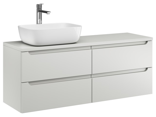 Szafka Wisząca Z Umywalką Nablatową ETH 120 cm S Lewa - Kaszmir Mat