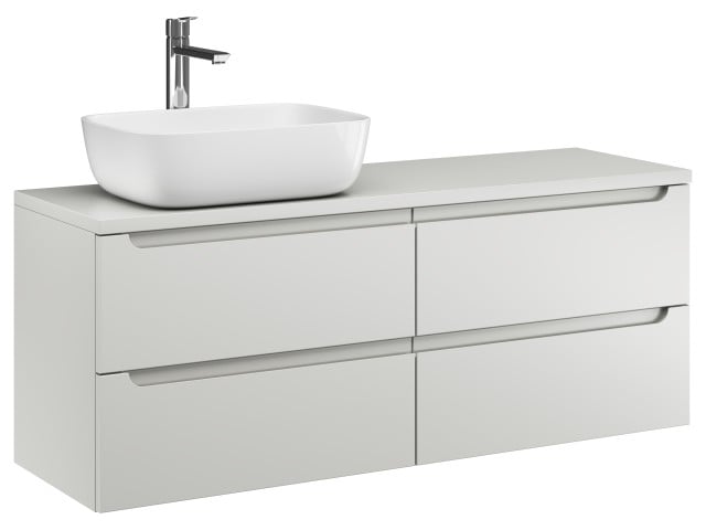 Szafka Wisząca Z Umywalką Nablatową ETH 120 cm S Lewa - Kaszmir Mat Szafka Wisząca Z Umywalką Nablatową ETH 120 cm S Lewa - Kaszmir Mat