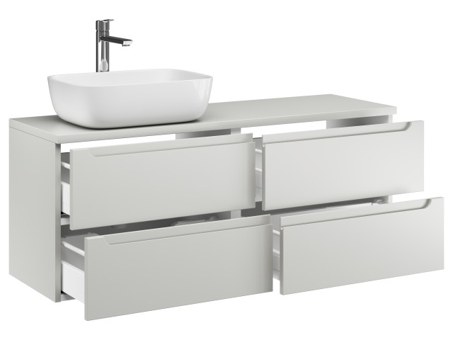 Szafka Wisząca Z Umywalką Nablatową ETH 120 cm S Lewa - Kaszmir Mat