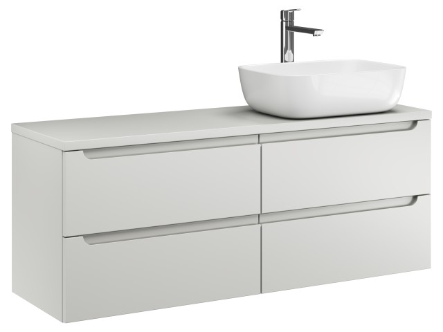 Szafka Wisząca Z Umywalką Nablatową ETH 120 cm S Prawa - Kaszmir Mat Szafka Wisząca Z Umywalką Nablatową ETH 120 cm S Prawa - Kaszmir Mat