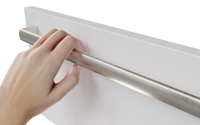 Szafka Wisząca Z Umywalką Nablatową ATH 100 cm D - Biały Mat - Uchwyty Stal Szczotkowana