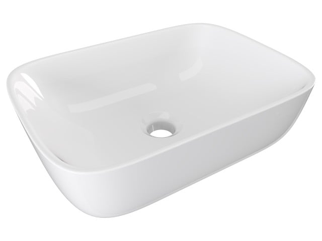 Szafka Wisząca Z Umywalką Nablatową ATH 60 cm - Biały Mat - Uchwyty Czarne Matowe