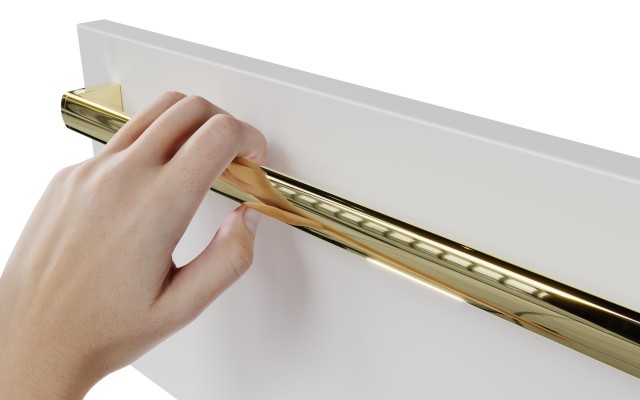 Szafka Wisząca Z Umywalką Nablatową ATH 100 cm - Biały Mat - Uchwyty Złote Polerowane