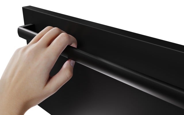 Szafka Wisząca Z Umywalką Nablatową ATH 90 cm D Lewa - Czarny Mat - Uchwyty Czarne Matowe
