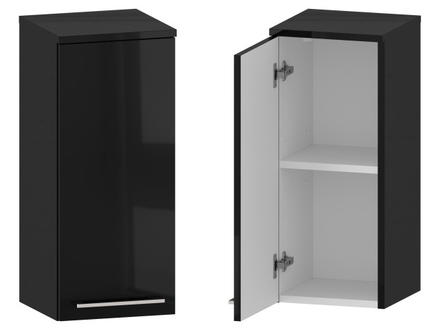 Słupek Łazienkowy RON 30 cm DW Lewy - Czarny Wysoki Połysk - Uchwyty Chromowane Słupek Łazienkowy RON 30 cm DW Lewy - Czarny Wysoki Połysk - Uchwyty Chromowane