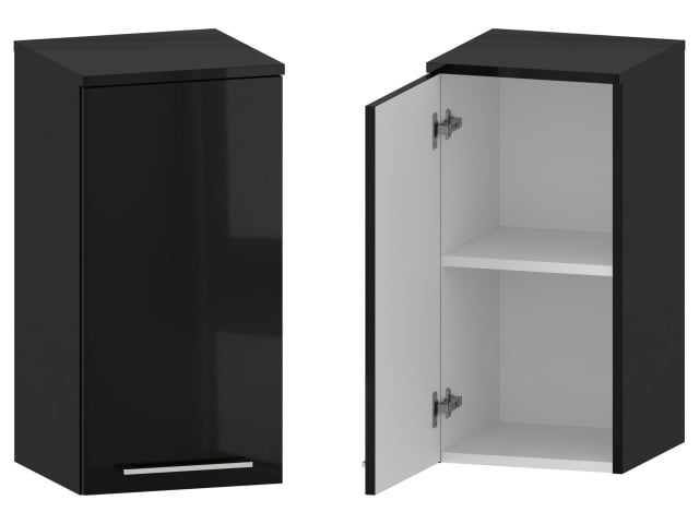 Słupek Łazienkowy RON 35 cm DW Lewy - Czarny Wysoki Połysk - Uchwyty Chromowane Słupek Łazienkowy RON 35 cm DW Lewy - Czarny Wysoki Połysk - Uchwyty Chromowane