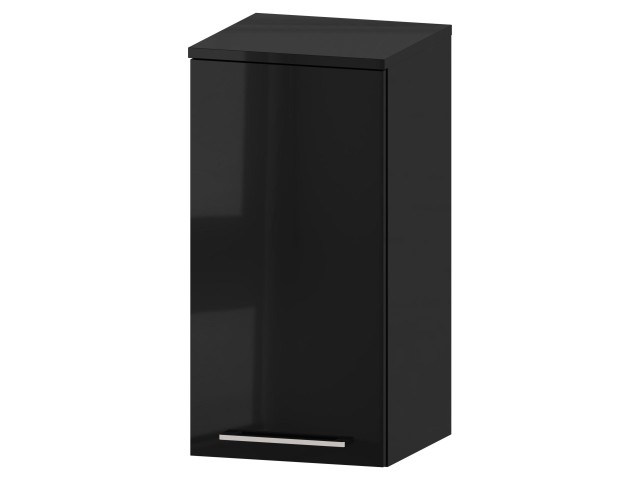 Słupek Łazienkowy RON 35 cm DW Lewy - Czarny Wysoki Połysk - Uchwyty Chromowane